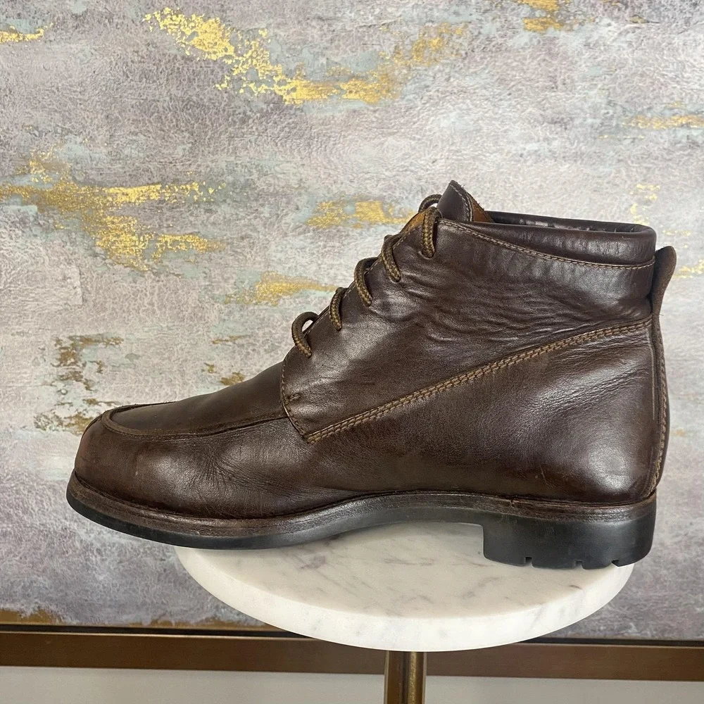 Cole Haan Chukka Boots Mens Size 9 Brown Leather Ankle Vibram Sole 14220